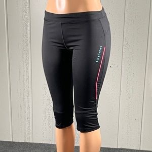 * ELLE SPORT Women’s Black & Pink Sport Capri Leggings Sz 12
